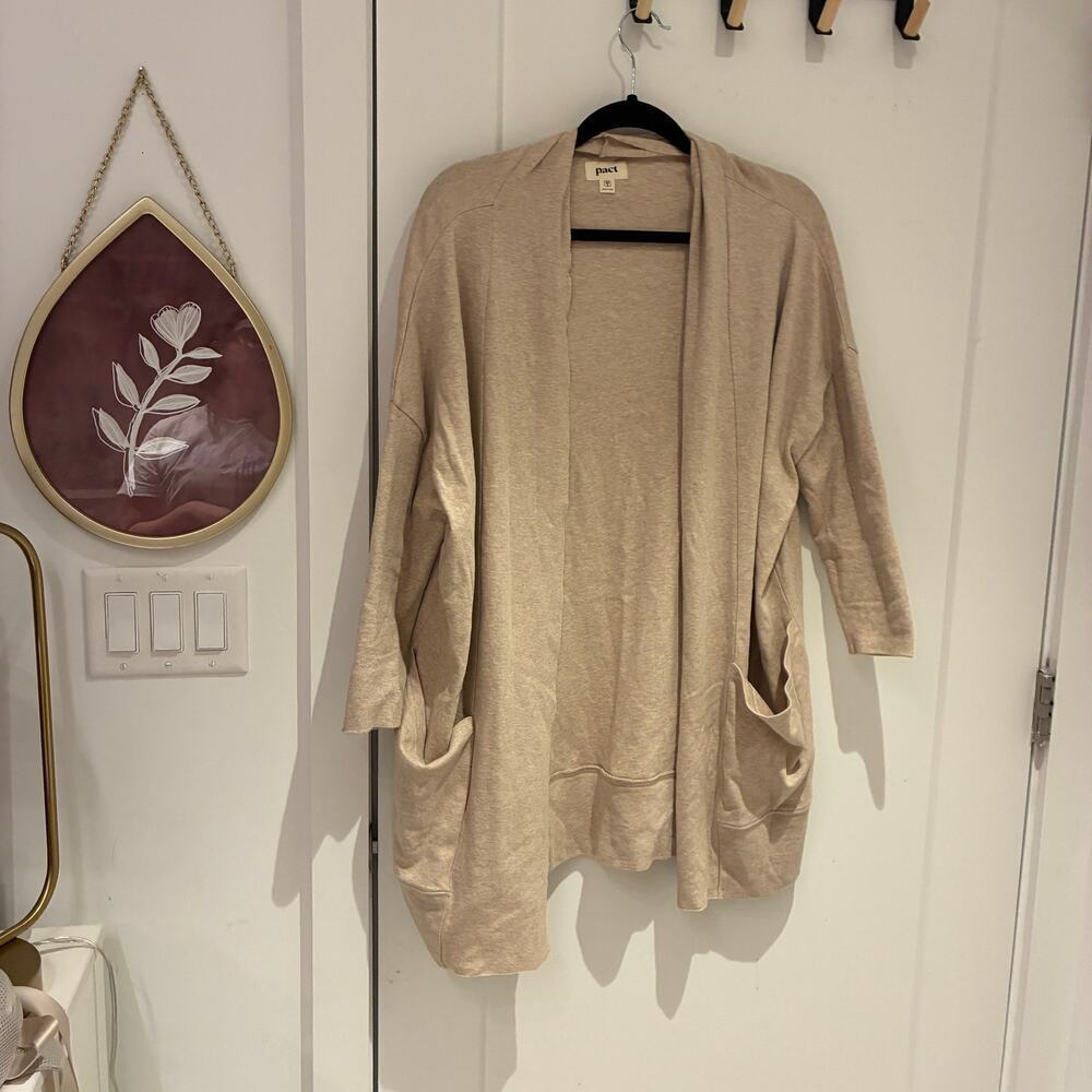 Pact Beige Open Cardigan Sz XS/S